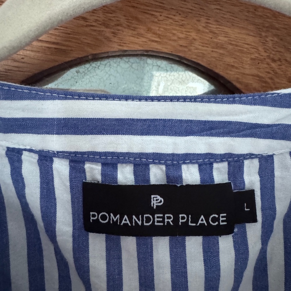 Tuckernuck Pomander Place Blue and White Striped dress size L - Picture 4 of 5